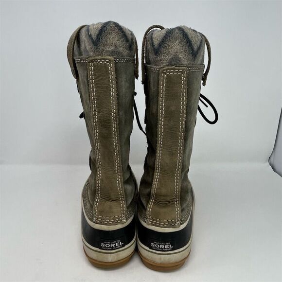 Sorel Joan Of Arctic Knit II Snow Boots Green Brown Taupe Size 10.5 Waterproof - Picture 11 of 14